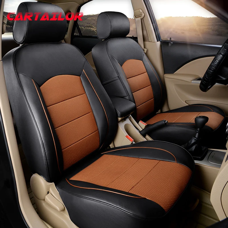 

CARTAILOR New Cowhide Leather Car Seat Cover Set for Mazda CX-7 Seat Covers & Supports Auto Cover Seats Car Cushions Protection