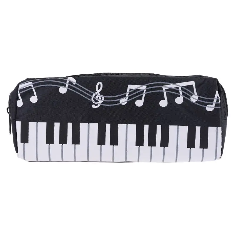 Music Notes Piano Keyboard Pencil Case Large Capacity Pen Bags Stationery Office School Supplies