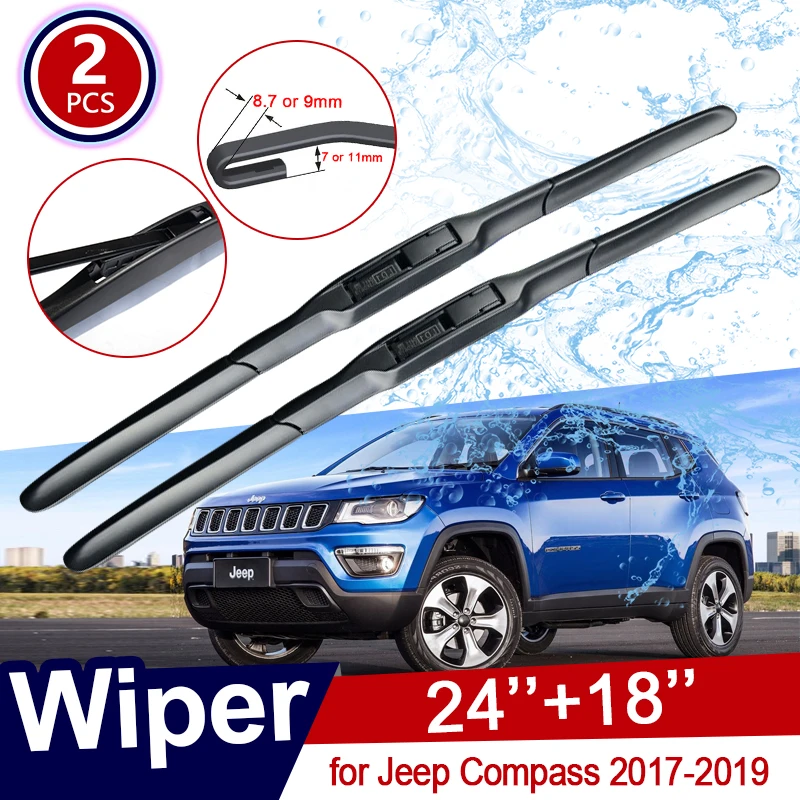 

for Jeep Compass 2017 2018 2019 MK2 2nd Gen Car Wiper Blades Front Window Brushes Windscreen Windshield Car Accessories Goods