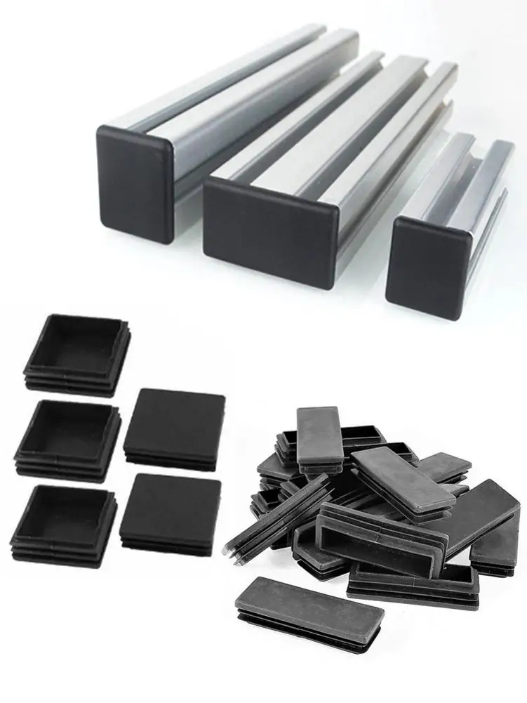 Imagem -06 - Plástico Preto Blanking End Caps Quadrado Insere para Tubo Seção de Tubo Atacado 50x100 mm 50x100 mm Novo 10 Pcs por Lote