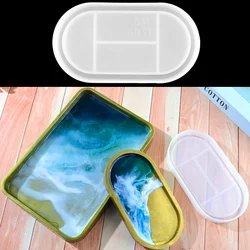 Bandeja de servicio rodante ovalada DM081 DIY, plato pequeño de jabón, molde de fundición de resina para suministros de cocina, almacenamiento, decoración del hogar
