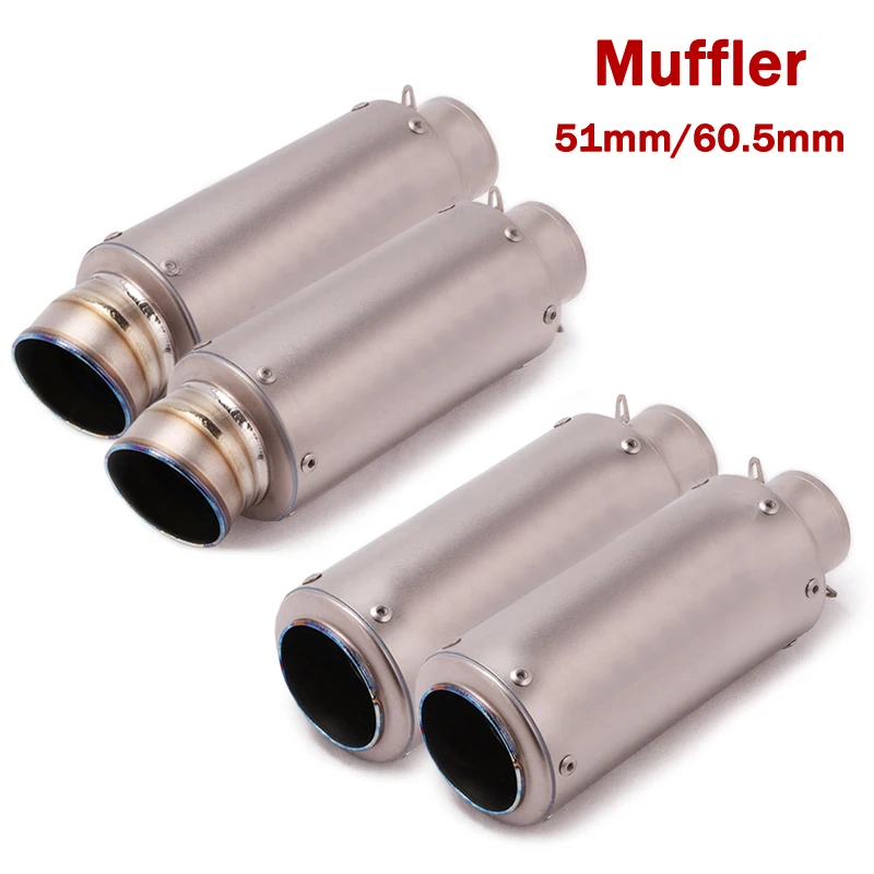 

51mm / 60mm Universal Titanium Alloy Exhaust Pipe Modified Muffler Tips Escape Vent Pipe For Motorcycle Dirt Street Bike