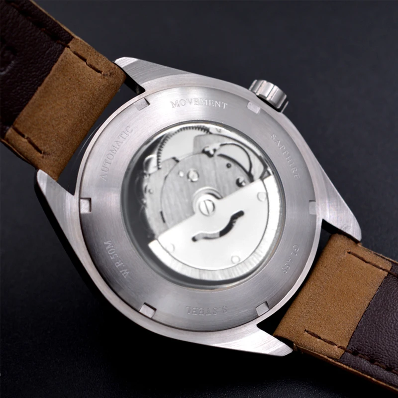 41 MILLIMETRI Corgeut uomini Di Marca di Lusso in pelle Orologio Da Polso Automatico Sport Design orologio Quadrante Bianco Zaffiro Meccanico uomo