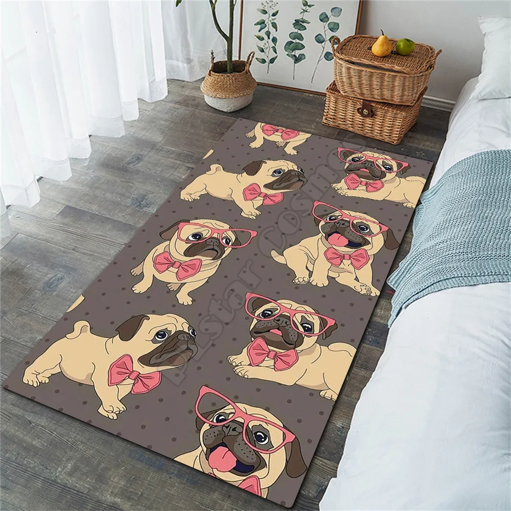 

Funny Pug Mon Area Rug 3D All Over Printed Non-slip Mat Dining Room Living Room Soft Bedroom Carpet 06