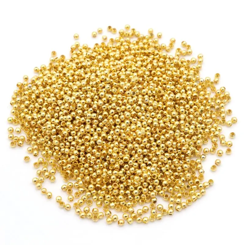 2.4mm 1000pcs Gold Silver Color Metal Ball Spacer Seed Beads For Jewelry Making Beadwork Needlework Diy Accessories Wholesale