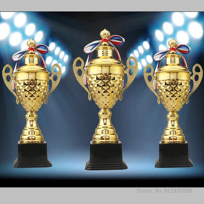 Customized Metal Trophy, Large and Commercial, Football and Basketball, Souvenir, Plastic base Universal Big Trophy, 1Pc