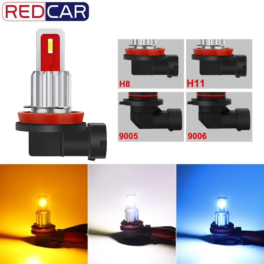 1pcs Car Fog Light H8 H11 9005 HB3 9006 HB4 Led Lamp CSP Super Bright Chip 1800LM 6000K Pure White Turning Parking Bulb 12V