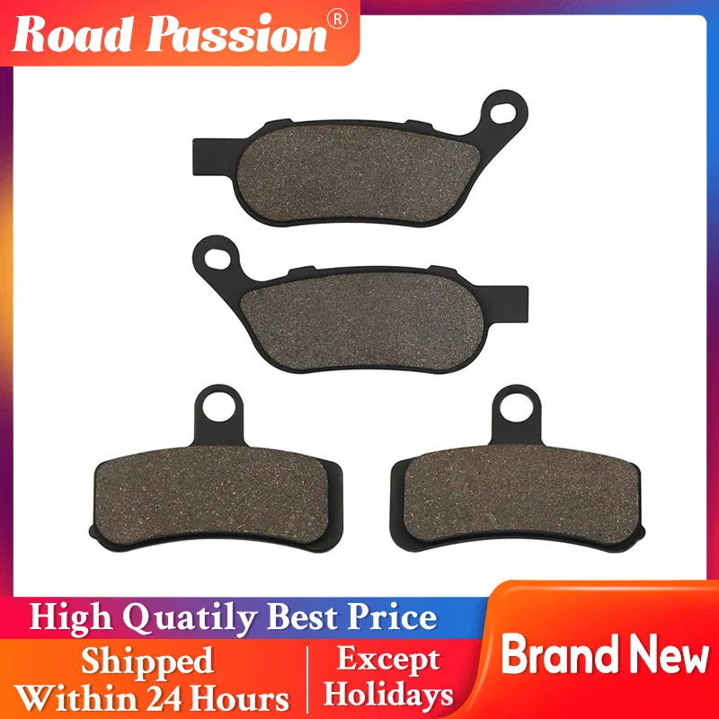 Road Passion Motorcycle Front and Rear Brake Pads For Harley Dyna Super Wide Glide FXD Fat Boy FLSTFB Heritage Softail Slim