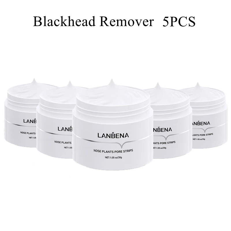 

LANBENA Blackhead Remover Nose Face Mask Pore Strip Tearing Black Mask Peeling Acne Treatment Unisex Deep Cleansing Skin Care5pc