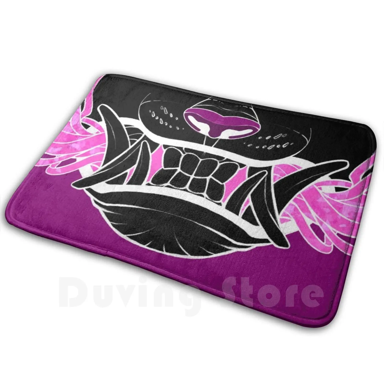 Pink Tiger-Oni Mouth. Demon Mouth. Mat Rug Carpet Anti-Slip Floor Mats Bedroom Demon Tiger Oni Pink Mouth Gothic Dark