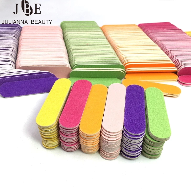 

100Pcs Hot Disposable Wooden Nail File Manicure Beauty Files Sandpaper Polishing Buffering Mini Nailfile Nail 180/240