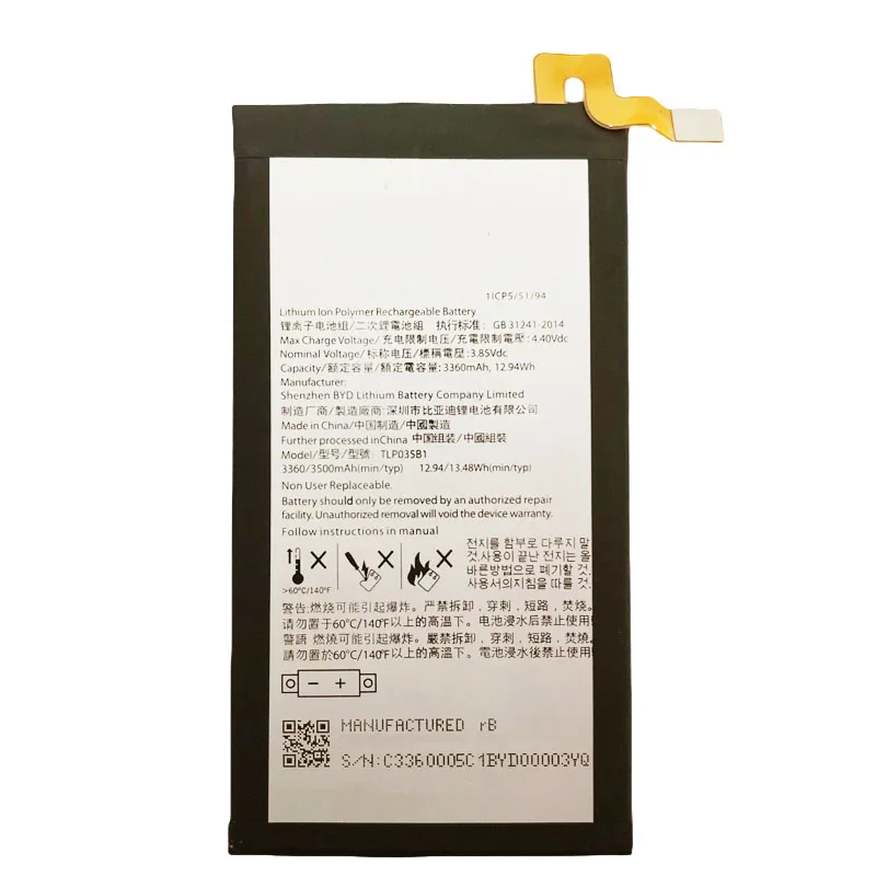 NEW Original 3360mAh TLp035B1 Mobile Phone Battery For BlackBerry Keytwo KEY2 Cellphone