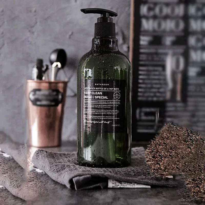 Dark Green Soap Bottle, Travel Jar, Lotions Spray Bottles, Liquid Press Dispensers, Household Bathroom Shower Gel Bottle, 250/ml