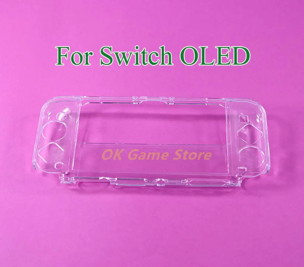 12pcs Crystal Shell Transparent Protective Cover For Nintendo Switch OLED Console Shockproof Back Shell For Switch OLED Case