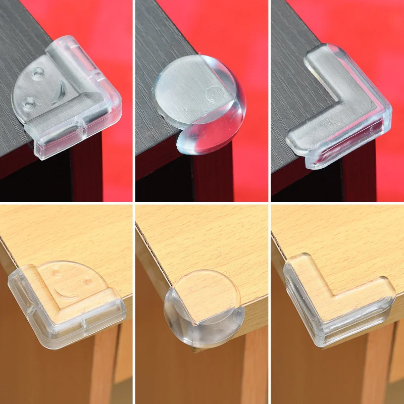 4pc Silicone Protector tavolo angolo autoadesivo trasparente scrivania angolo bordo copertura protezioni anticollisione per la sicurezza del bambino del bambino
