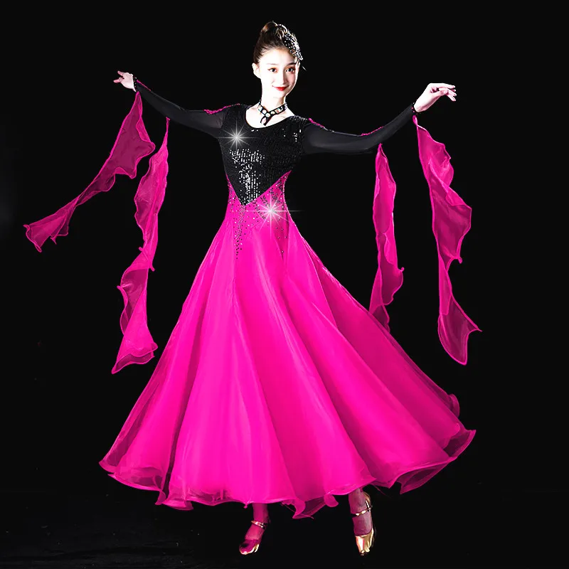 

New Ballroom dance dress big swing new Waltz Tango national standard dance competition performance Clothes