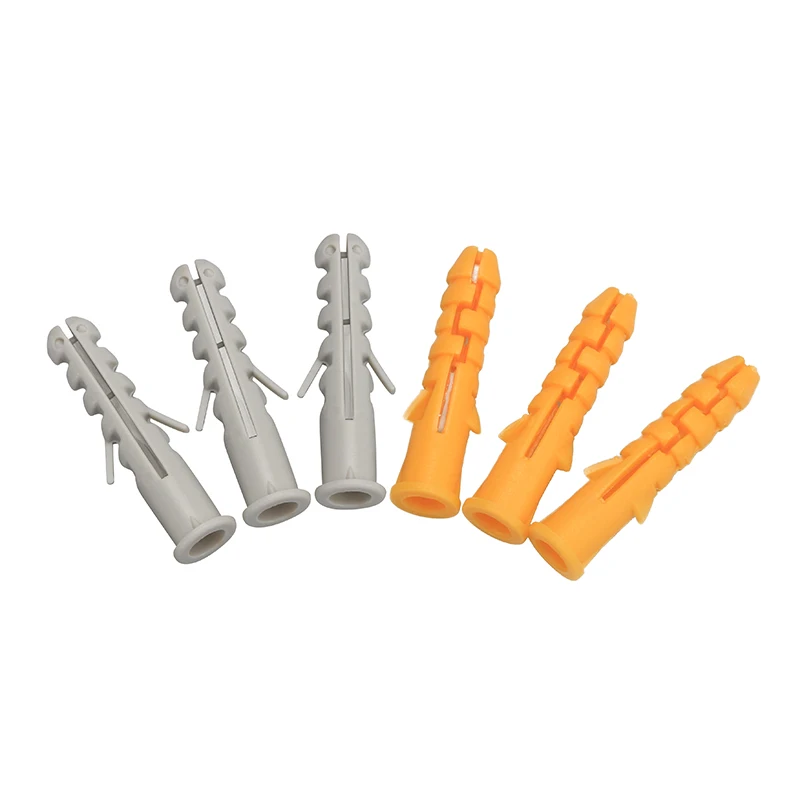 Colonne d\'injecteur à vis en nylon, bouchon en caoutchouc, bouchons muraux en plastique, jaune et gris, cloison sèche, tuyau M6 x 30mm, 6 000, 150