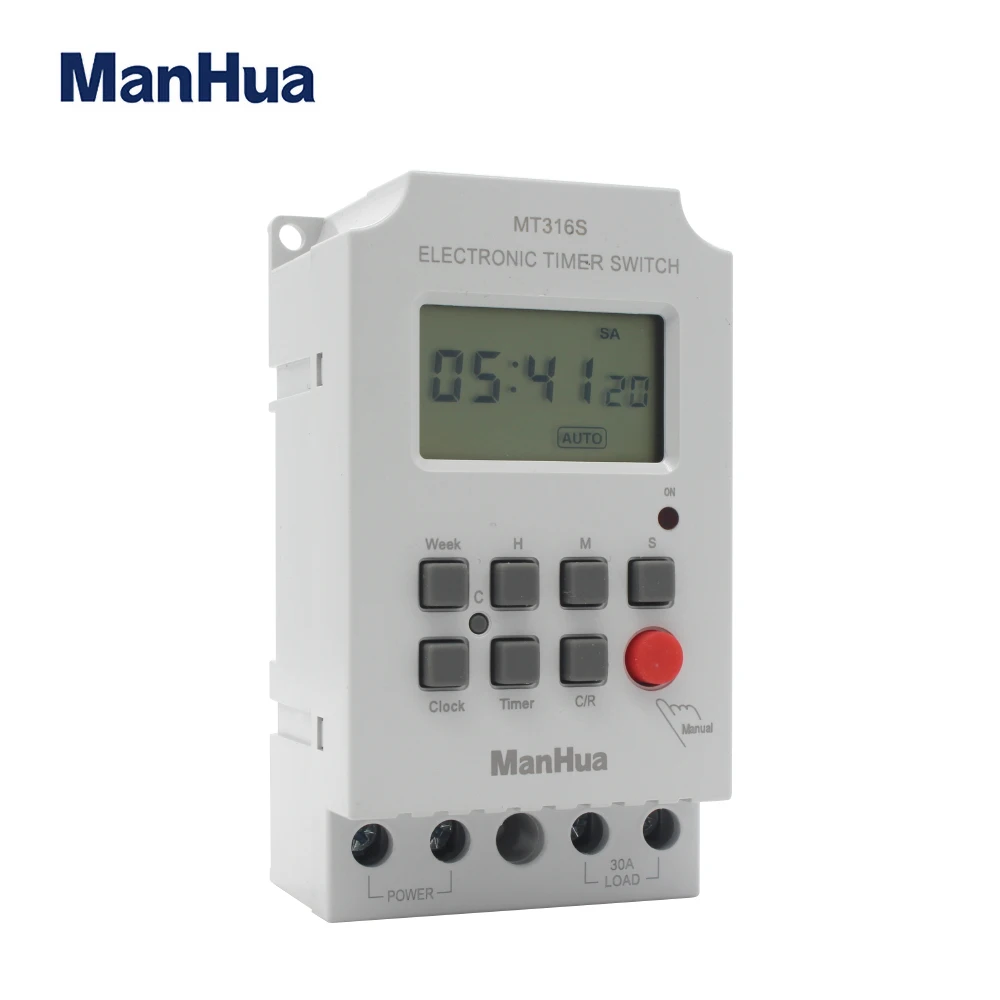 ManHua MT316S 220VAC 30A Digital Automatic Electronic Programmable Timer Switch with CE Temporizador Digital