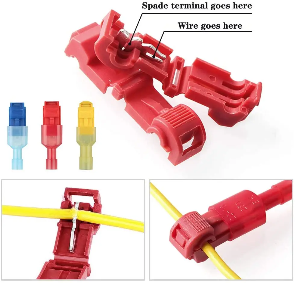 Cabo Fio Conector Terminal, Terminais Crimp, Conector Splice, 22 a 10AWG, 160 Pcs