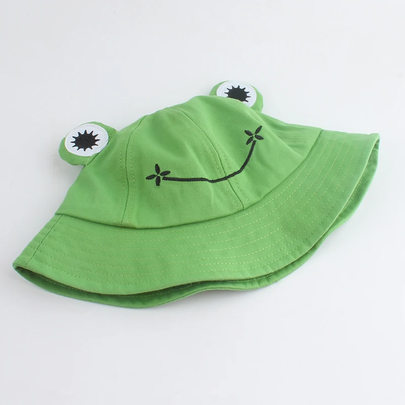 Parent-Kid Frog Bucket Hat Panama Fishing Hat Cartoon Cute Hats For Women Men Bob Chapeau Outdoor Sun Fisherman Caps