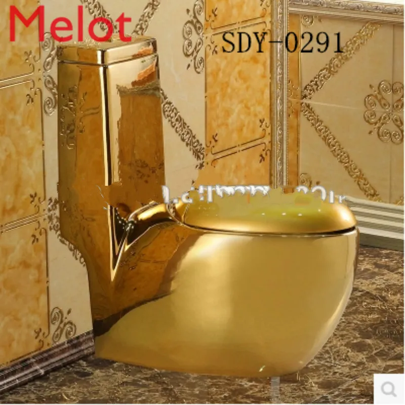 

ceramic gold Bathroom accessories Color wc toilet washdown 250mm gold plated luxury electroplated toilet bowl