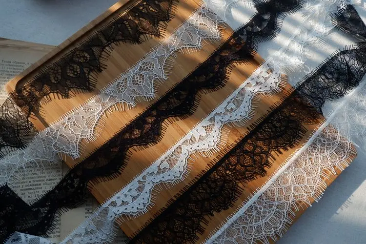 Export exquisite high-quality bone line unilateral eyelashes lace fabric garment underwear skirt collar edge decorative