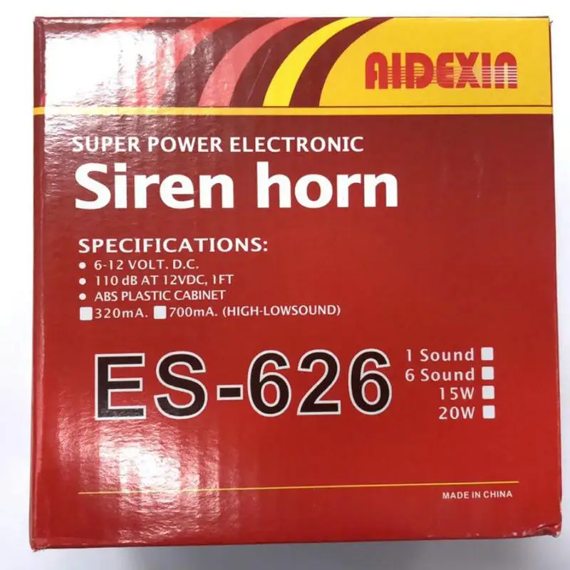 Imagem -05 - com Fio Sirene de Alarme Chifre sem Flash com Volume de Alarme Alcance 105 Mais 3db lm Es626 Dc12v 15w