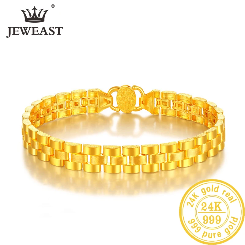 JLZB 24K Pure Gold Bracelet Real 999 Solid Gold Bangle Refreshing Smart Flowers Trendy Classic Fine Jewelry Hot Sell New 2023