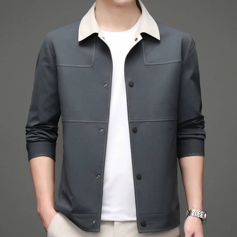 

Men's Blazer Jacket Spring Luxury Brand Outwear Superior Quality Male Buttons Coat Long Sleeved Jackets Cardigan