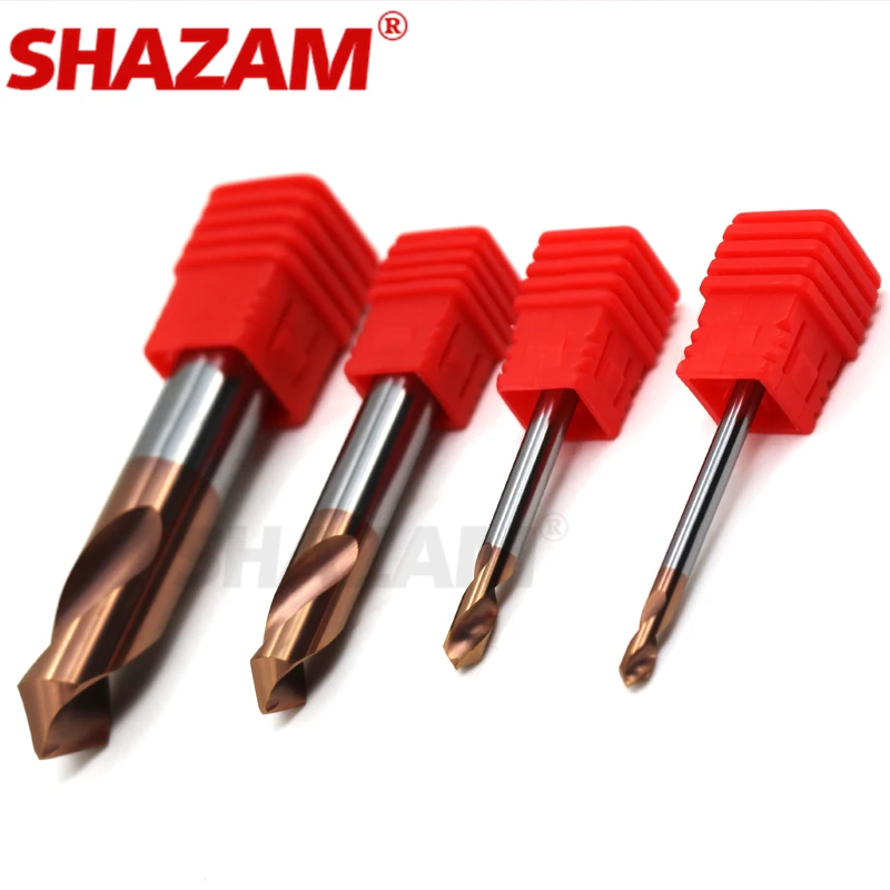 Cortador de fresado con revestimiento de aleación, herramienta de acero de tungsteno, mecanizado Cnc, 1 hoja, HRC65, taladros de punto de aluminio,