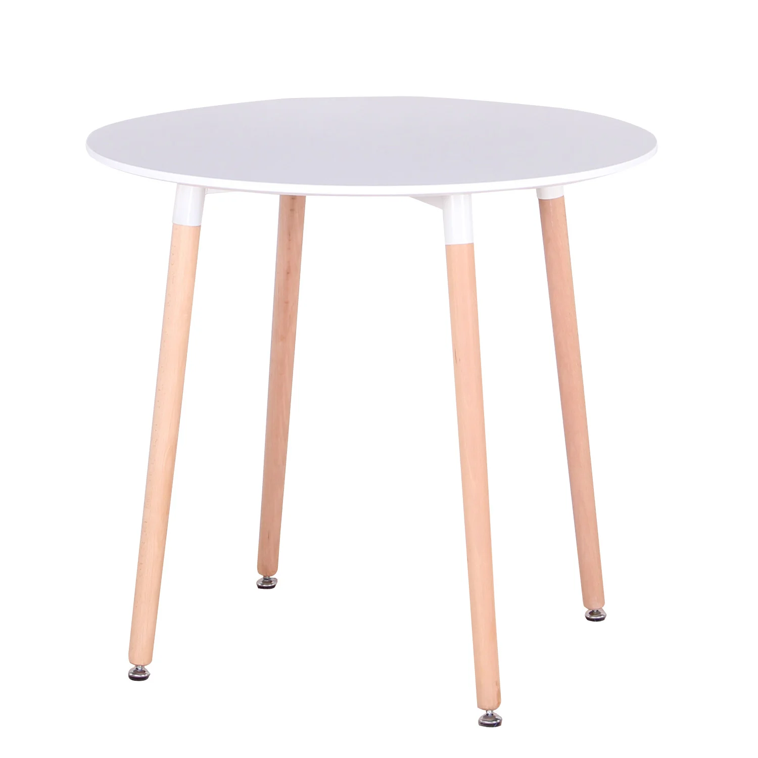 EGOONM Nordic Round Table Solid Wood Family Small Living Room Simple Modern Dining Table White