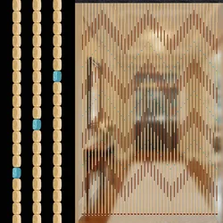 41 Line Wooden Bead Curtain 90x195cm Fly Screen 4 Wave Handmade Wooden Blinds For Hallway Living Room Door Window Gate Divider