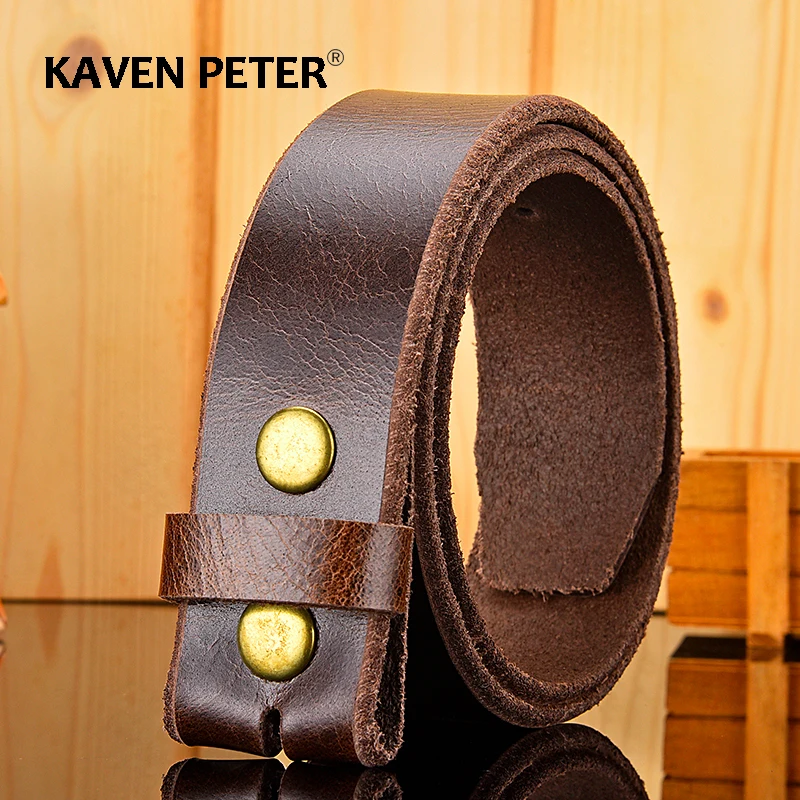 Retro 100% 0riginal Leather Belts Without Buckle for Men Designers Luxury Brand Natural Cowskin Male Strap Vintage 3.8cm Width