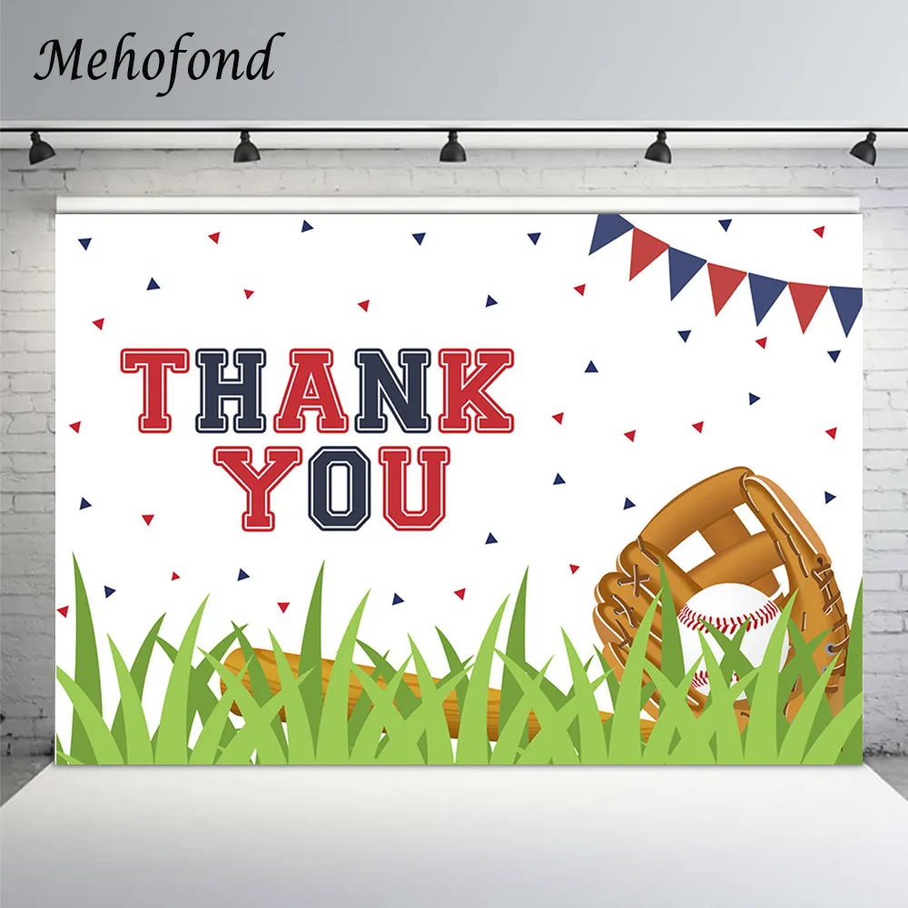 Mehofond Baseball Thank You Party Backdrop For Photography Thanks to Essential Employees Newborn Baby Shower Background Banner