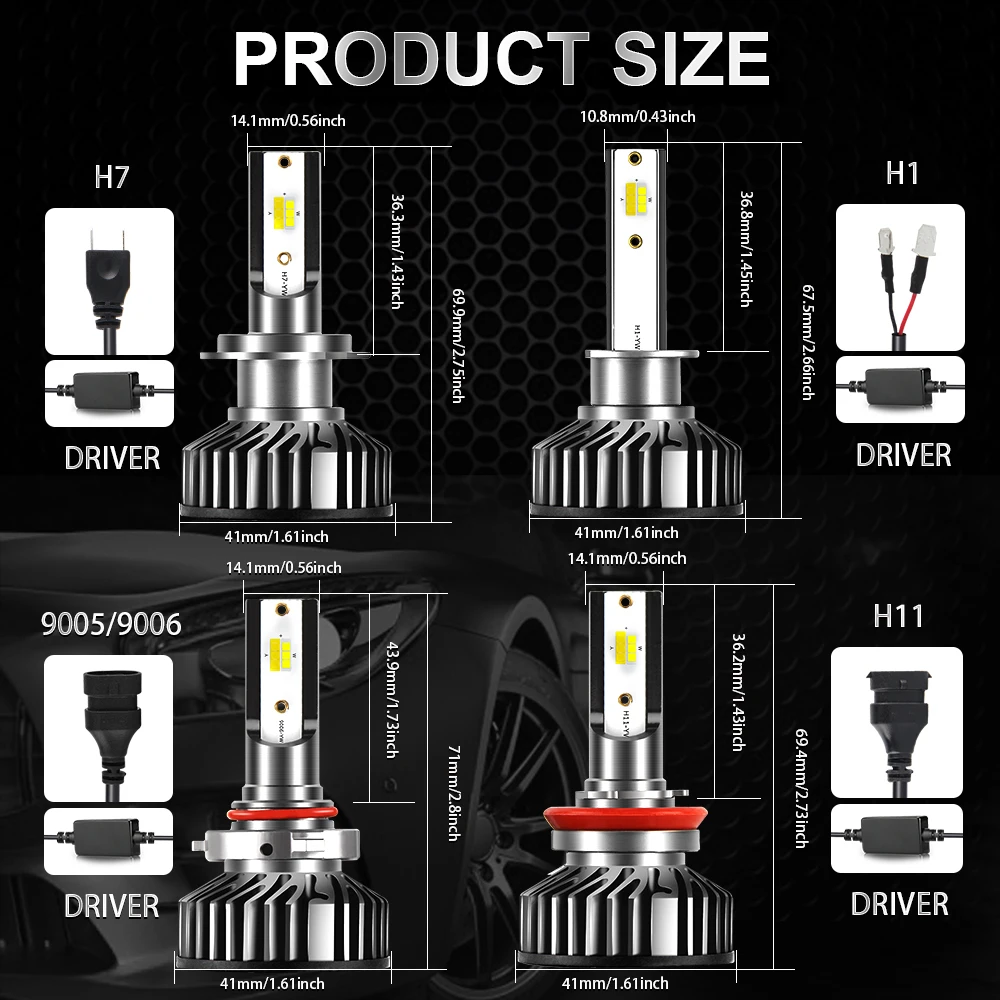 BraveWAY 3000K+6500K Led Car Headlight Bulbs H7 LED H8 H9 H11 Dual 9005 HB3 9006 HB4 LED Lamp Fog Lights Bulbs Yellow+White