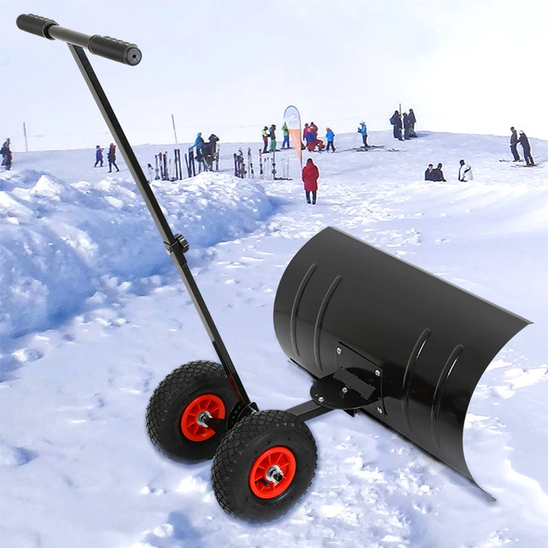 Wheeled hand push snow shovel BD-SS501 push snow board household snow plow tool vehicle snow shovel artifact snow plow