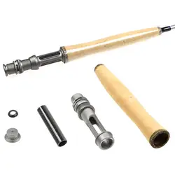 1 Set FLY Outdoor Fishing Spinning Rod Handle Wheel Reel Seat DIY Cork Grip Kit  Fishing  Rod Handle Wheel