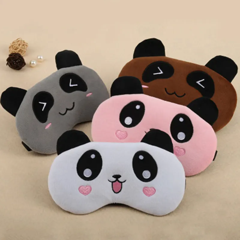 Cute Bear Panda Sleeping Eye Mask Travel Pink Kids Girls Eyepatch Soft Portable Cartoon Adjustable Aid Blindfold No Ice Bag