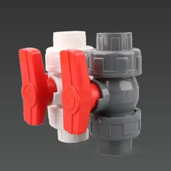 1pc PVC Union Ball Valve 20 25 32 40 50mm Water Pipe Ball Valve Garden Irrigation Aquarium Fish Tank PVC Pipe Tube Valve