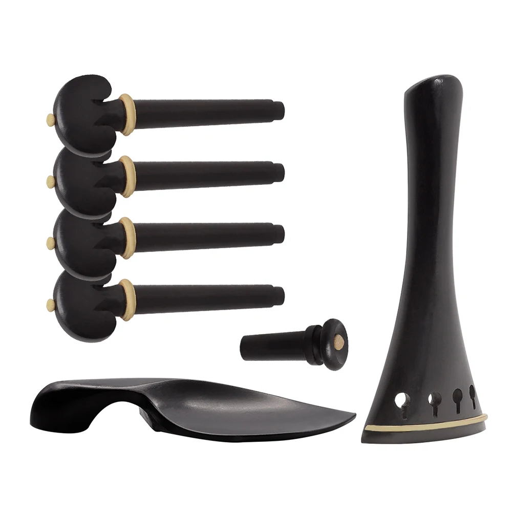 

M MBAT 4/4 Violin Tuning Tools Set ,String board Violin pegs Tail nail Shoulder rest Ebony Musical Instrument Accessories Kit