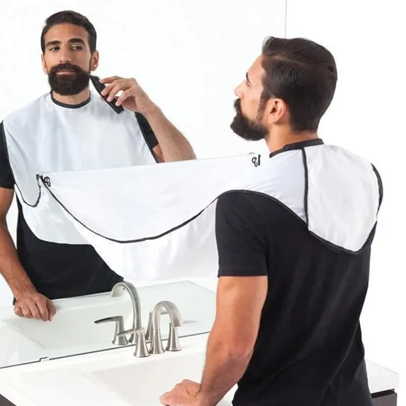 Zhangji Male Beard Apron Razor Holder Hair Shaving Apron for men Care Clean Hair Adult Bibs Waterproof Cloth Bathroom