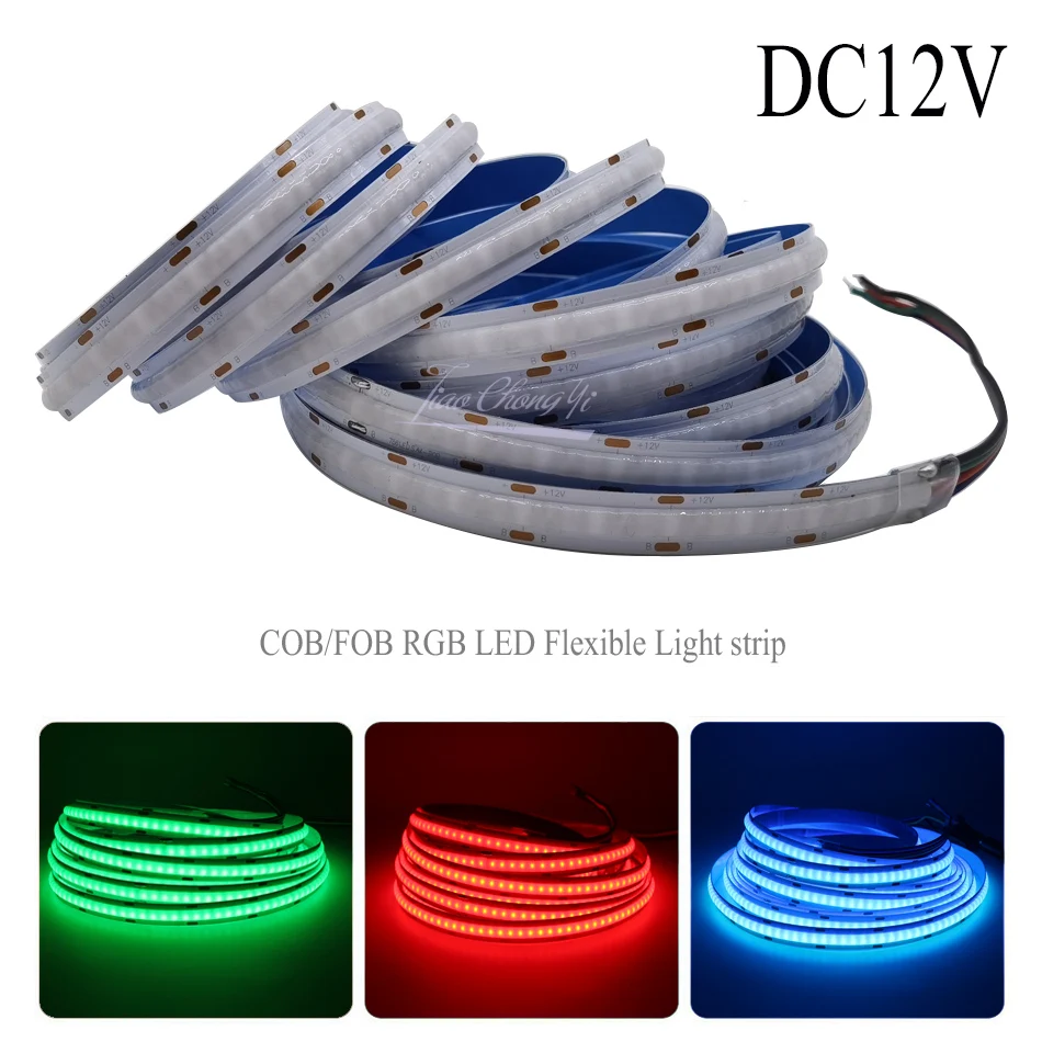 

RGB DC12V 756LEDs/m High Density Flexible FOB COB Linear Led Lights Tape for Indoor Decoration Lighting 1m-5m