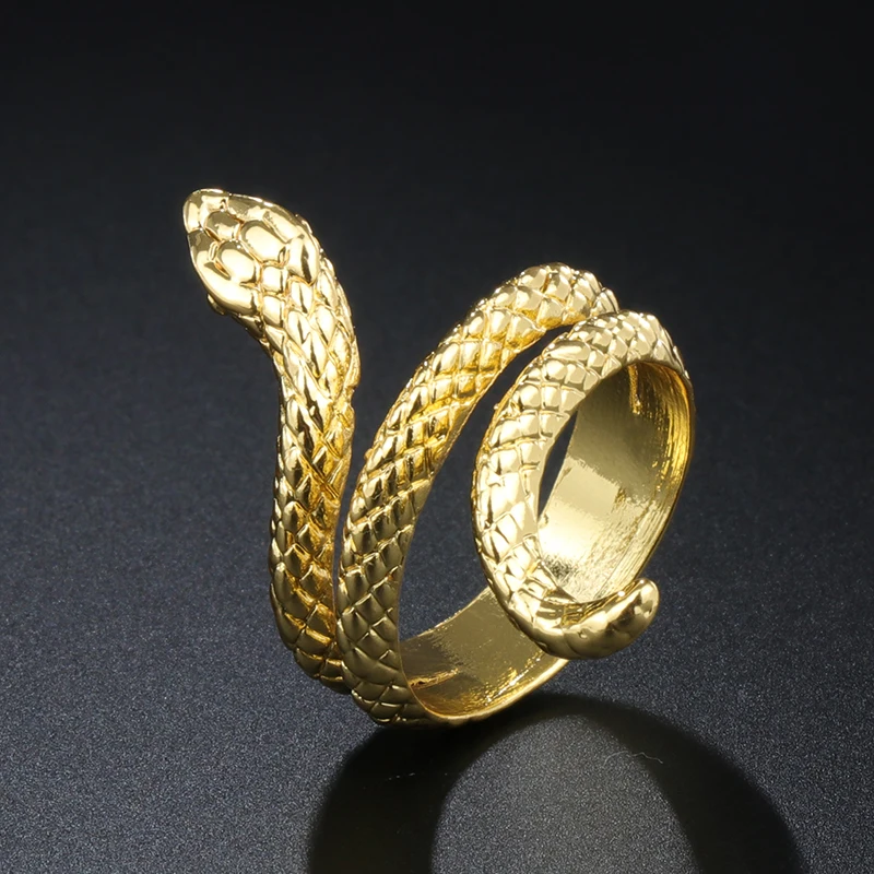 Kinel Fashion Gold Snake Rings For Women Heavy Metals Punk Rock Ring Vintage Animal Jewelry Wholesale Drop Shipping