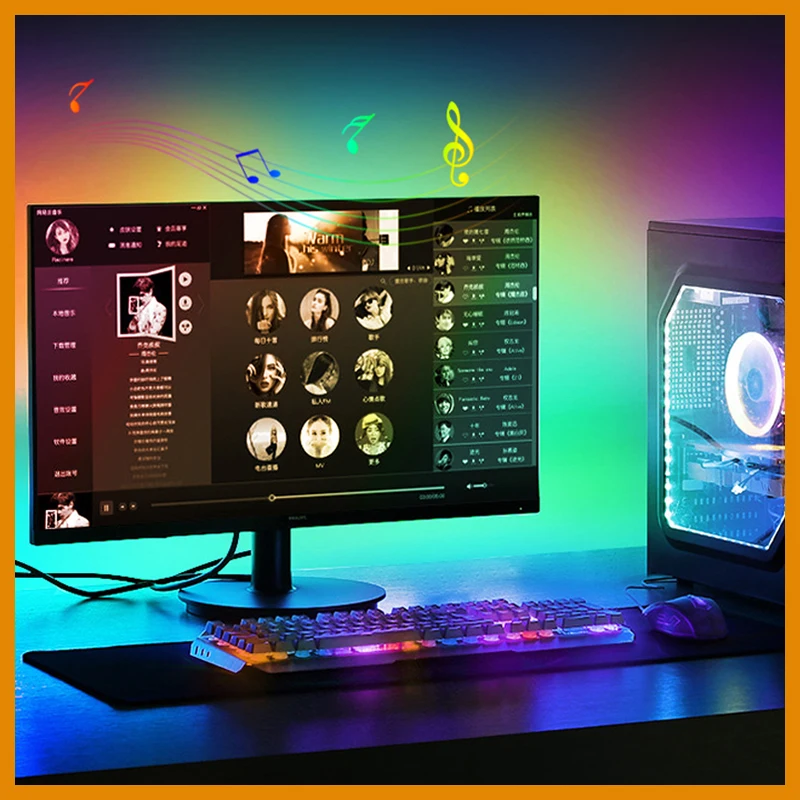 Led ws2812b Fancy Lighting Decoration USB Strip Light RGB Dream Ambient Color for Desktop PC Screen Backlight 1m 2m 3m 4m 5m Rgb