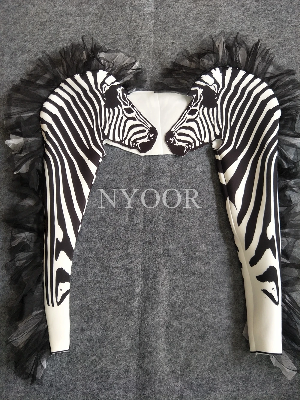 New Fashion Zebra Pattern Jumpsuit Women Singer Sexy Stage Outfit Bar DS Dance Cosplay Bodysuit Performance Show Costume