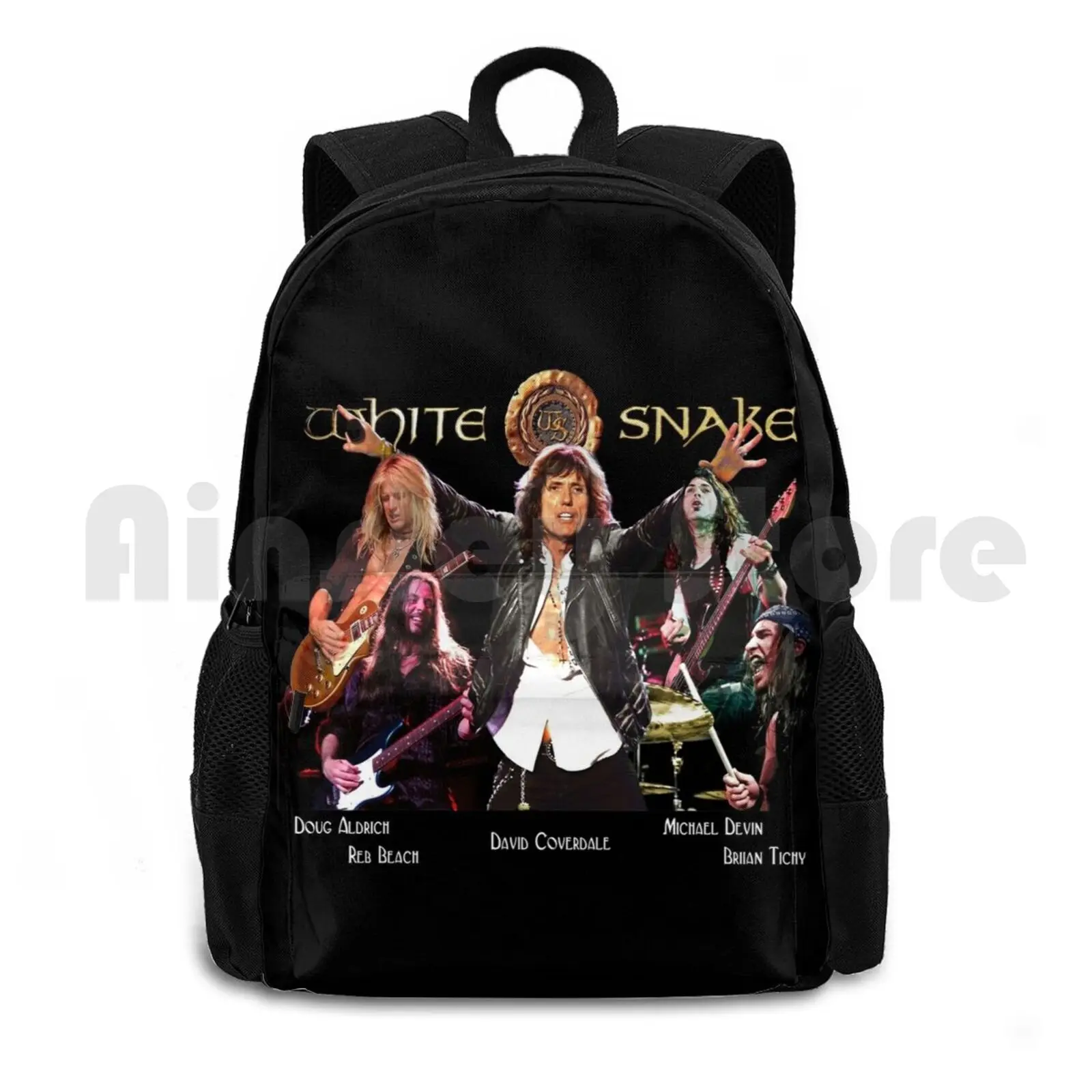 White Old’s Cool Snake Outdoor Hiking Backpack Waterproof Camping Travel Band Classic Music Whitesnake Grub Band