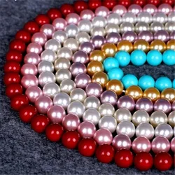 AA+ Natural Sea Shell Pearl Round Beads Real shells For Jewellery Making Necklace Making Diy Bracelet Jewelry 4-12mm 15Inch V1