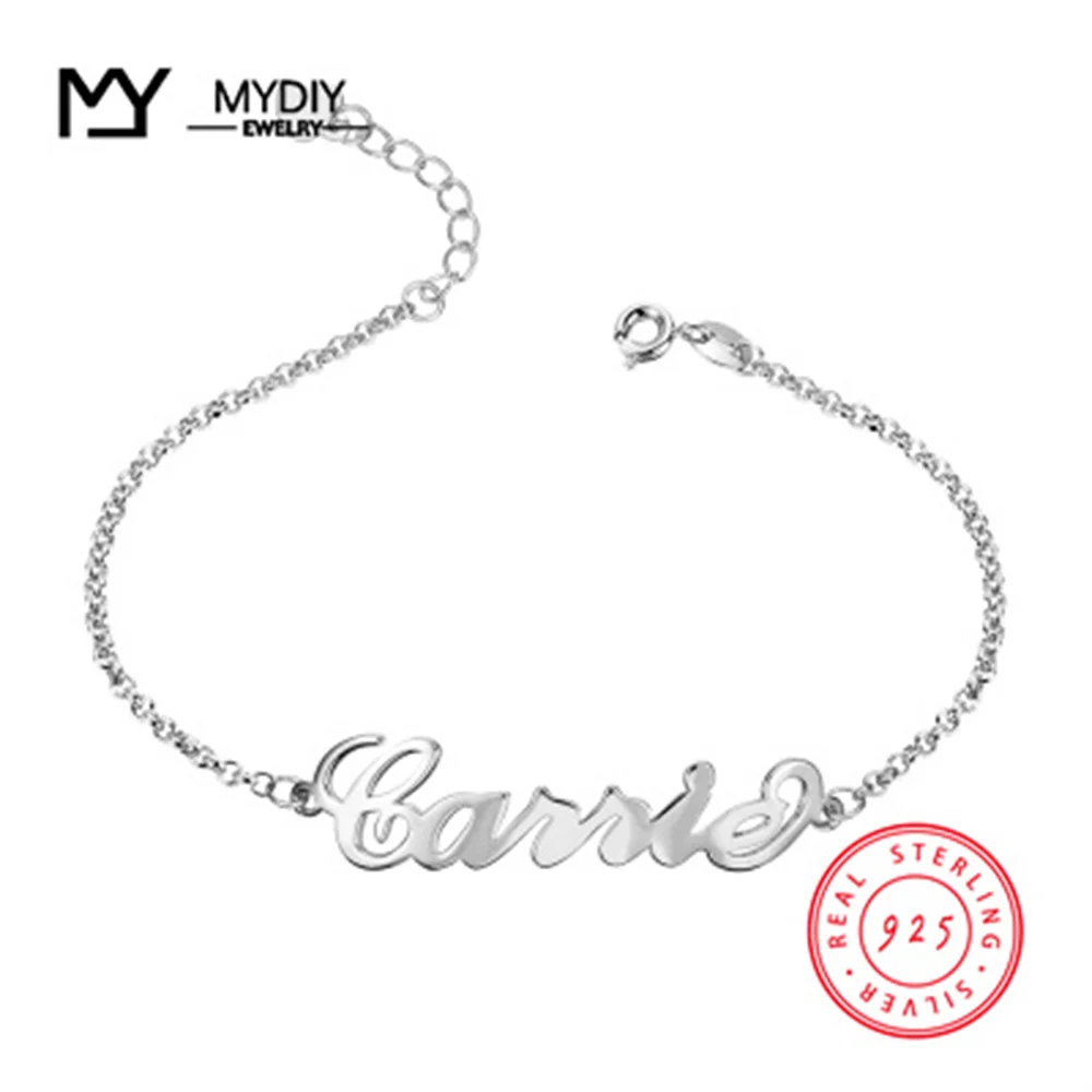 925 Silver Custom Name Summer Anklet Personalize Girlfriend Birthday Custom Name Bracelet Gift for Women Jewelry Carrie Style