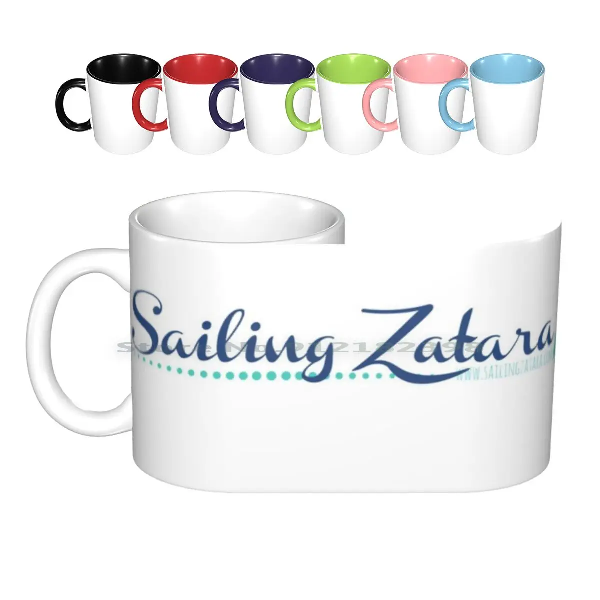 Sailing Zatara Website Logo Ceramic Mugs Coffee Cups Milk Tea Mug Sailing Boating Zatara Sailboat Travel Adventure Journey