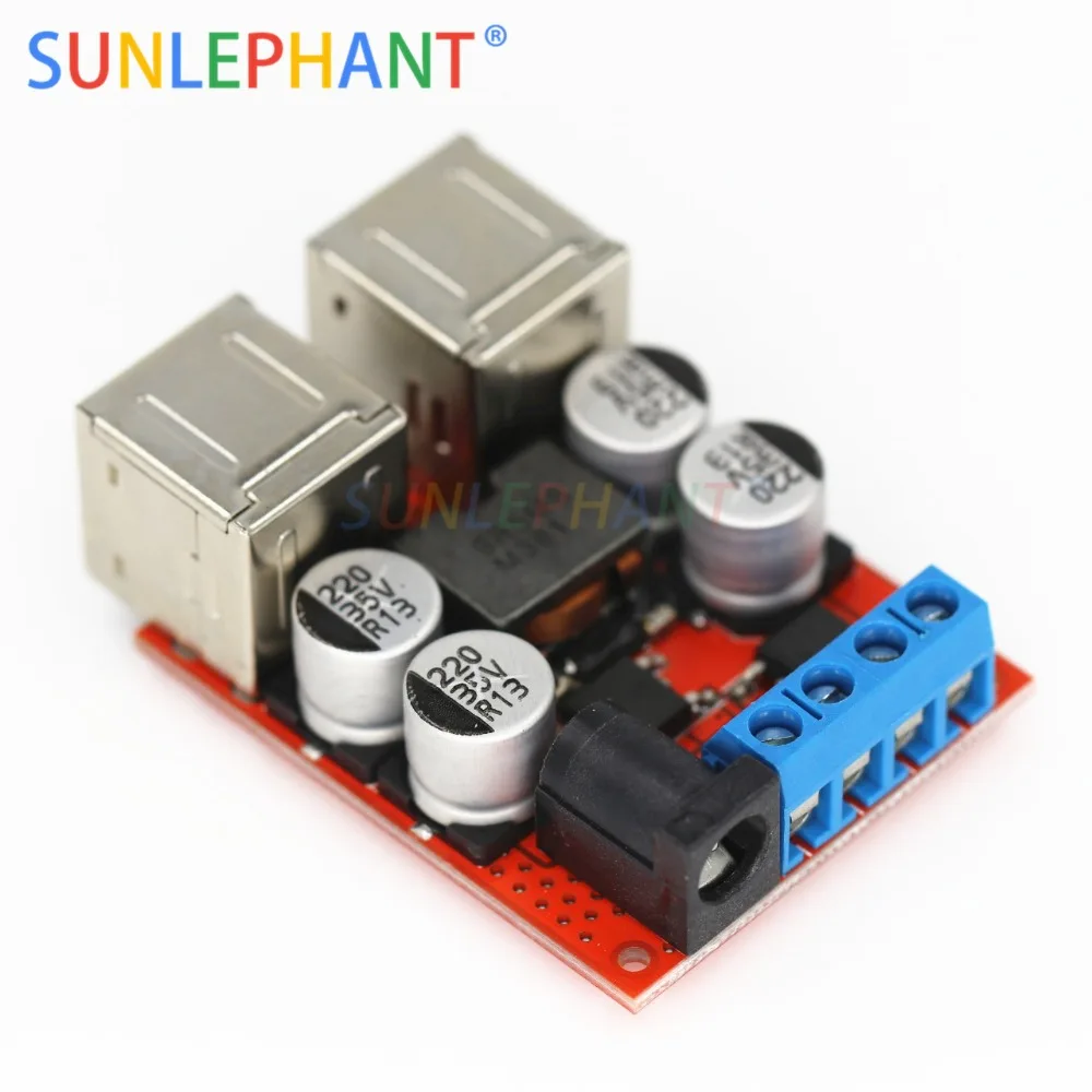 DC-DC Buck Step-down Vehicle Charging Module 8V-35V to 5V 8A 40W 4 Port USB Power Charging Hub Board Distributor Mobile Charger